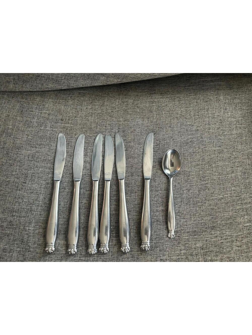 Empress Stainless Steel Flatware 6 Knives 1 Spoon